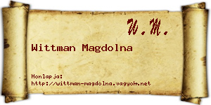 Wittman Magdolna névjegykártya